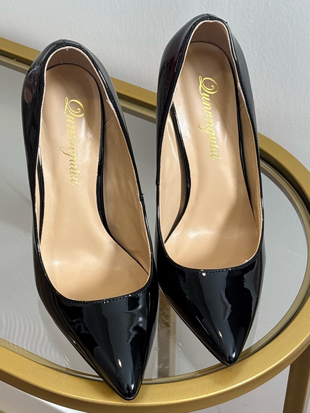 Qunvngutui Women’s Pointed Toe Shallow Stilettolleels 1. 7 Inch Pumps Wedding